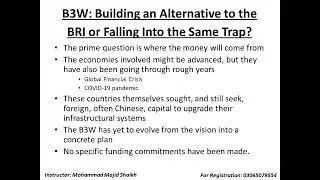BRI Vs B3W (Part 5) - Build Back Better World (B3W)