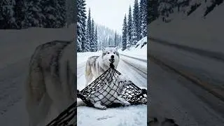A Kind-Hearted Woman Rescues a Snow Wolf and Her Baby from a Net |Heart Touching Rescue story