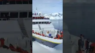 the ship cutting rock hard ice and move forward