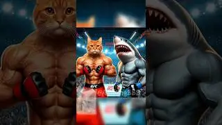 Muscular Cat vs. Shark Showdown💥🐱🦈