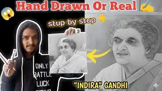 Indira Gandhi Realistic Portrait Drawing | Step by Step Tutorial,✍️😱🇮🇳