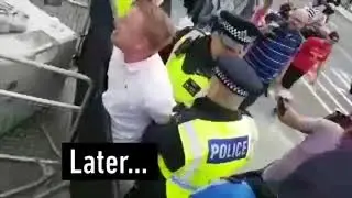 Anti-Muslim Protester Arrested Crying