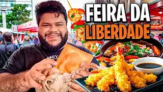 Comendo TUDO na FEIRA DA LIBERDADE (TOUR GASTRON&Ocirc;MICO em SP)
