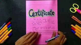 Certificate Page Decoration Ideas | How to Make Certificate Page for Project File | Certificate