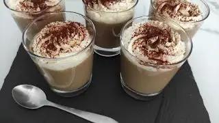 recette facile du liégeois au café maison , crème au café très  onctueuse et#café_liégois#danette