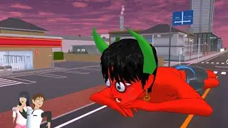 The red horned monster is coming, Yuta mio runs away‼️ Sakura school simulator 