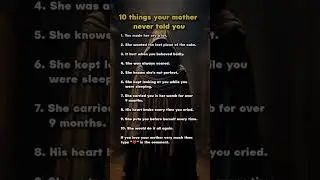 Things Your Mother never told u?🔥🤔 #motivation #love  #mindset #life #psychology #shorts #fyp #mom