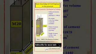 Basic knowledge of civil engineering || Cement quantity calculation for column || Civil Engineering