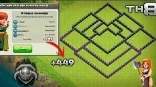 Dise&ntilde;o de aldea para th 8 subida de copas anti 3 estrellas👌
