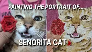 Digital Artist Tries Painting With Acrylic - Painting Your Pets Ep. 6 - Chikki #paintingprocess