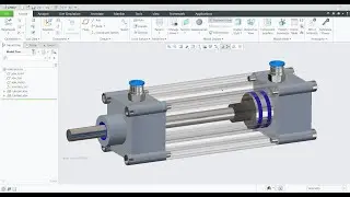 Creo Animation tutorial | 3D Animation | Pneumatic Cylinder | Creo complex designs  | Creo Assembly