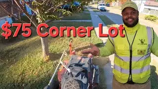 $75 corner lot #cuttinggrass #lawnmower #cuttinggrass