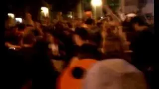 Dancing to ad hoc band after Sf Giants win