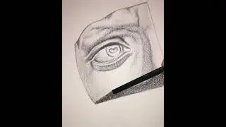 David Michaelangelo&rsquo;s Eye drawing by charcoal and graphite + gouache / #штриховка #Микеланджело #art