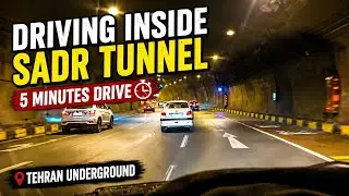 Tehran Sunset Pollution to Sadr Tunnel! Iran, Cinematic Dashboard View Drive | 5-Min Vlog