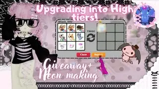 **GIVEAWAY ENDED** Trading my pets for High tiers! *GETTING FROST DRAGON* 🐾🌸 And making neon pets 🍥🦇