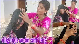 Village style Nitpicking/Lice picking || my long hair lice picking ||Using Wooden comb village style