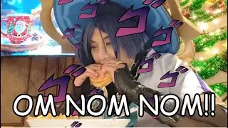 Scaramouche eating greasy food