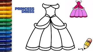 HOW TO DRAW A PRINCESS DRESS// drawing a princess dress easy step by step video for beginners.