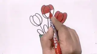 How To Draw cute Flower Drawing, Painting & Coloring For Kids and Toddlers_ Child Art 🐋🌈🎨