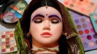 Retro 70s-90s Indian Bridal Makeup on Mannequin | Classic Traditional Look | Vintage Saree Style