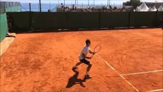 Federer and Goffin Practice Montecarlo Rolex Master (10 april 2016) HD