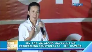 Sen. Poe should not expect favorable decision from SC - Sen  Osme&ntilde;a