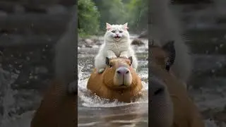 Cat Rides a Capybara Like a Boss 😹🦫💦