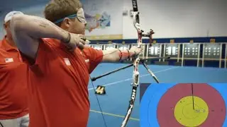 Blind shooting by Brady ellison!!Brady ellison arrow is close to 