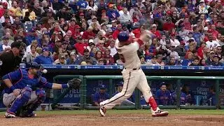 NYM@PHI: Foul ball breaks Plawecki's mask