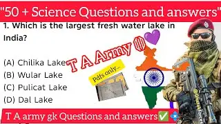 Most Important 50 Gk Questions and answers || Army Gd questions and answers || T A army, Agniveer ||