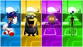 Sonic exe 🆚 Minion exe 🆚 House Head 🆚 Siren Head | Tiles Hop EDM Rush!