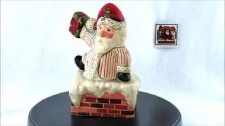 Vaillancourt Santa in Chimney V13039