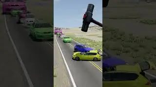 Small To Giant Colors Cars VS Hammer #7