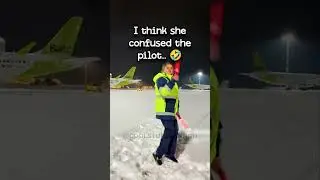 I think she confused the pilot... 🤣#avgeeks #aviation #airline #planes