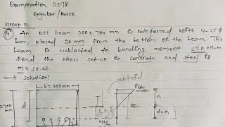 RCC beam Numerical for finding stress setup in steel and concrete