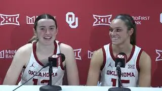 Oklahoma basketball: Jennie Baranczyk, Payton Verhulst and Lexy Keys Texas postgame