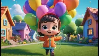 Five Little Balloons Floating Too High | Nursery Rhymes for Kids & Toddler Songs