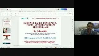 Day-26 Introduction to Autism Spectrum Disorder By Dr. JAGADESH sir from Apolo institutions