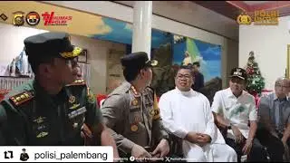 Kapolrestabes Palembang Bersama Wali Kota dan Forkopimda Lakukan Monitoring Gereja dan Pos Nataru.