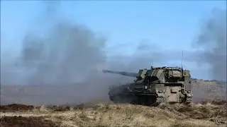 Polish soldiers Fire the AHS Krab Down Range