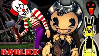 BENDY ESCAPES THE SCARY CLOWN! (Bendy and the Ink Machine Roblox)