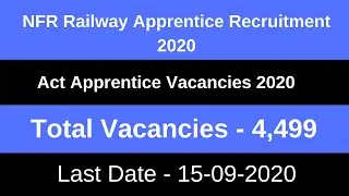 NFR Railway Apprentice Recruitment 2020 | NFR Railway Apprentice Vacancy 2020 | NFR Railway Jobs
