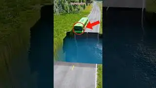 Buses Vs Water Pit - BeamNG.drive 😱😲 #shorts