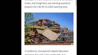 Disney World Splash Mountain Construction Update