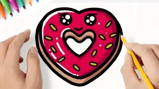 How To Draw A Cute Heart Donut/Simple Donut Drawing for kids and Toddlers 