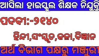 contractual high school teacher recruitment in Odisha 2021