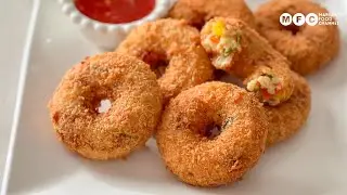 Crispy Cheesy Chicken & Potato Doughnuts Recipe (Make & Freeze) | Easy Ramadan Iftar Snack