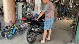 Knalpot ninja RR new di bedel di buat model cobra #ninjarrnew #ninjarr #bedelknalpot #knalpotcobra