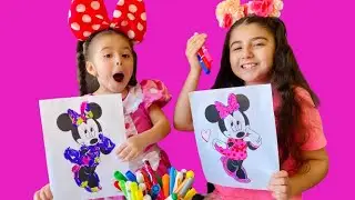 Coloring Minnie Mouse Disney Coloring Pages 3 Marker Challenge .#minnie #coloring #markers #kids